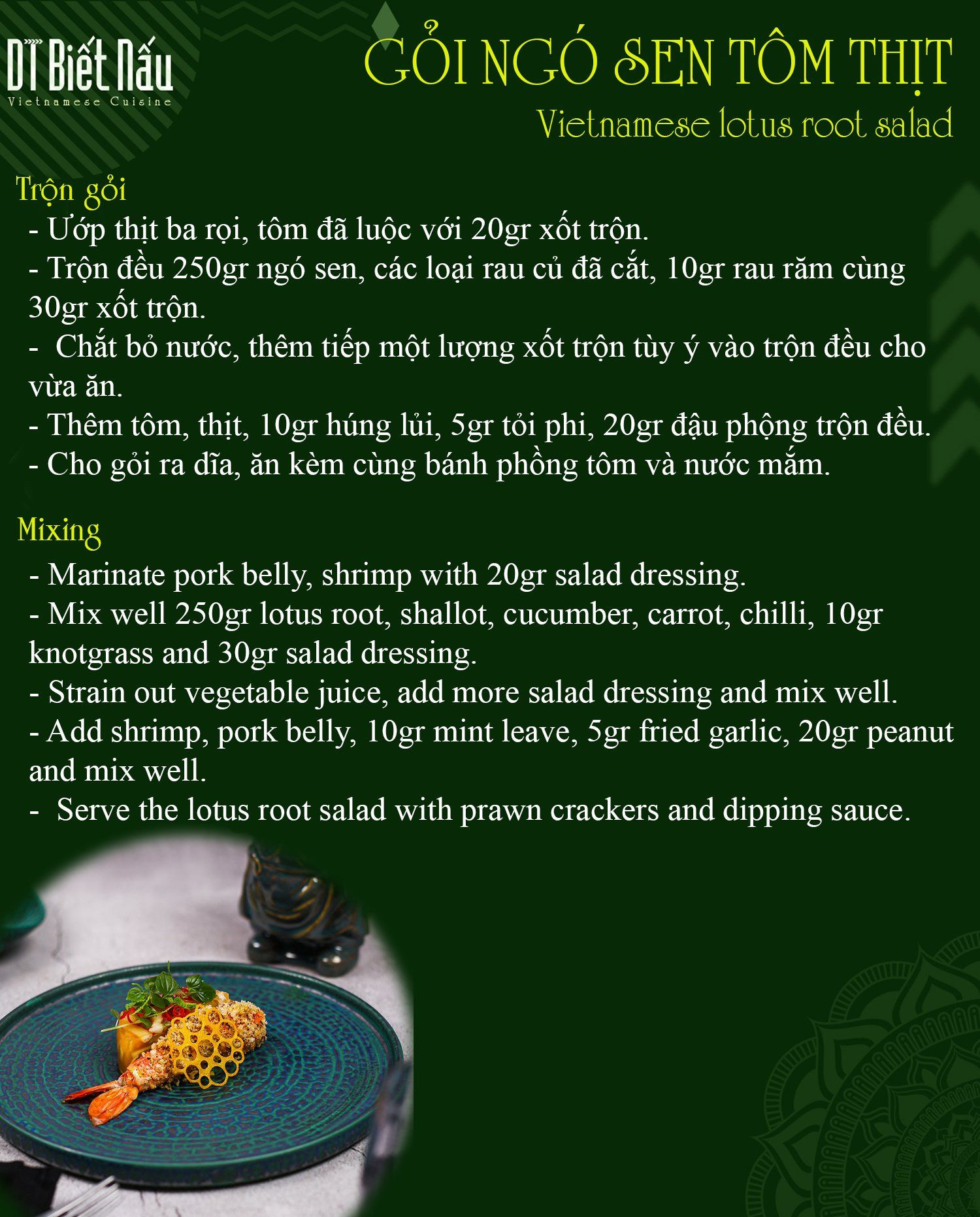 Gỏi Ngó Sen Tôm Thịt Thanh Mát Đậm Đà