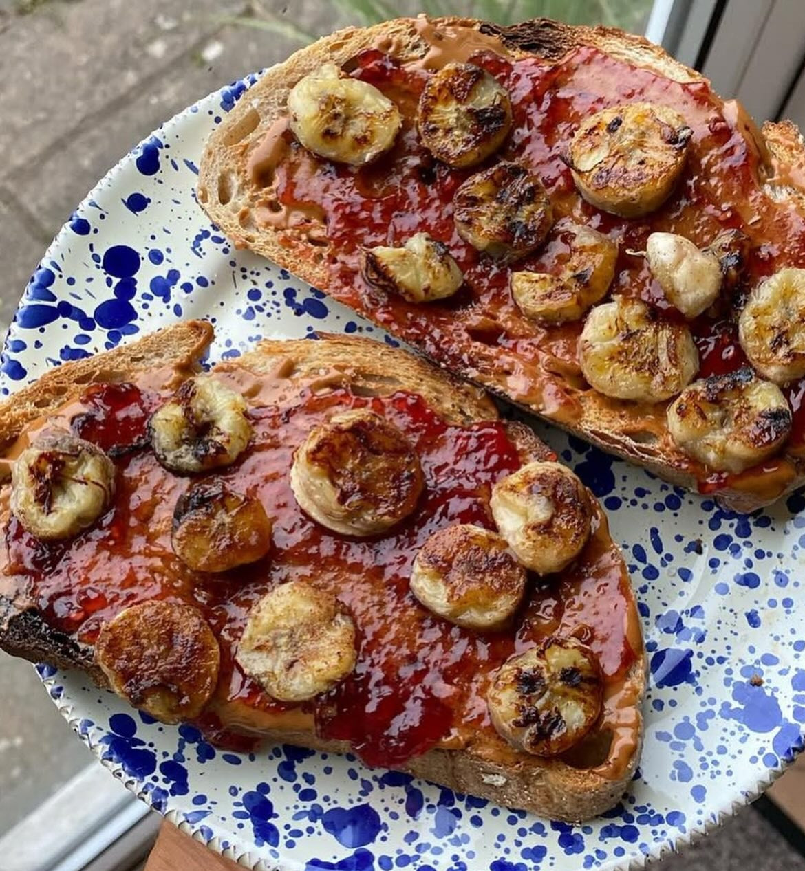 Golden Caramelized Banana Delight on Sourdough