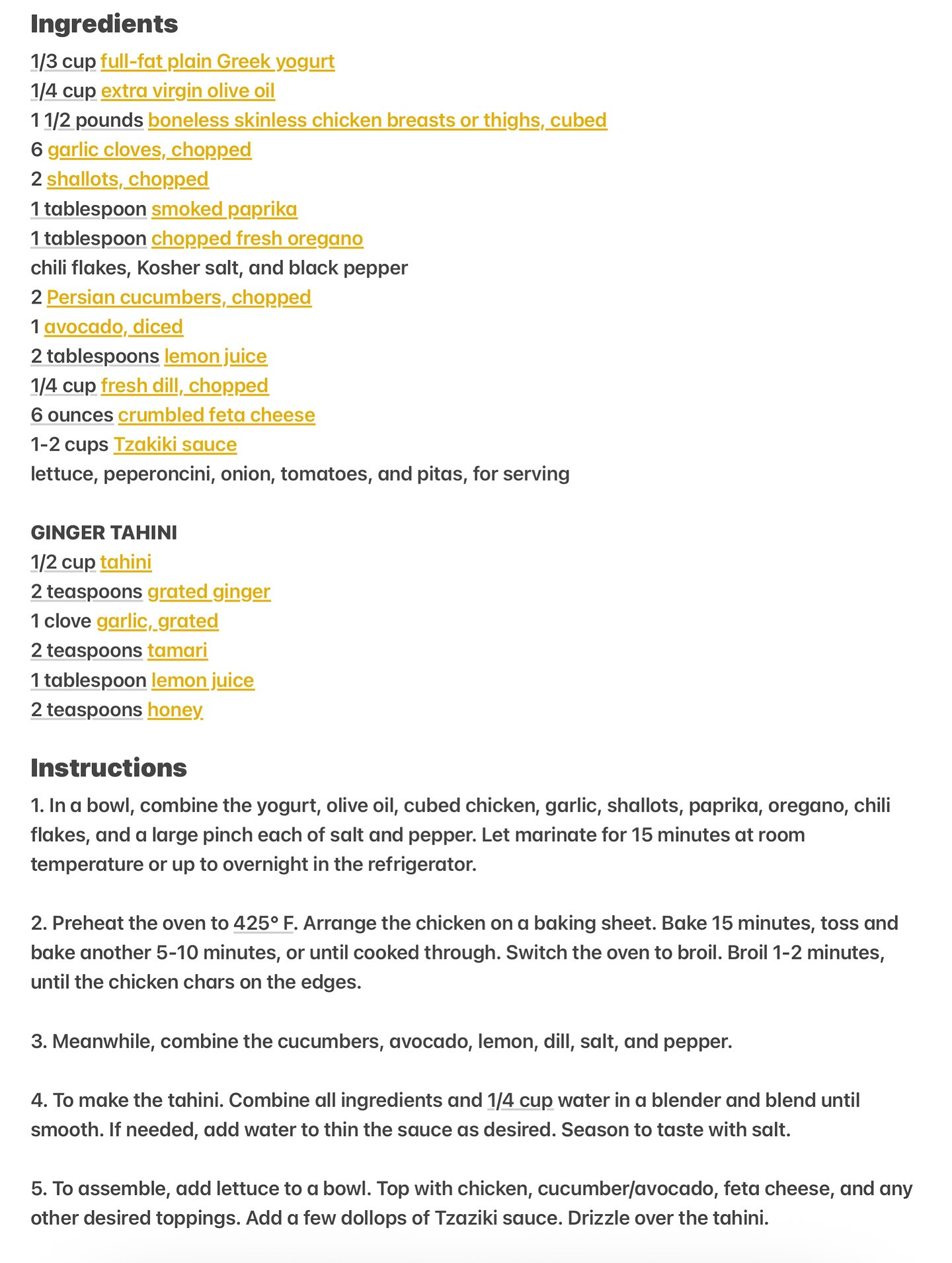 Greek Sizzle Bowl: Tzatziki Bliss with Roasted Chicken