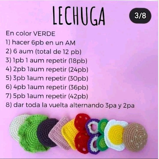 Hamburguesa de Colores Tejidos a Mano