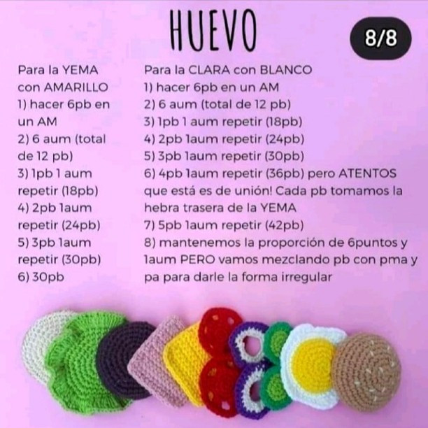 Hamburguesa de Colores Tejidos a Mano