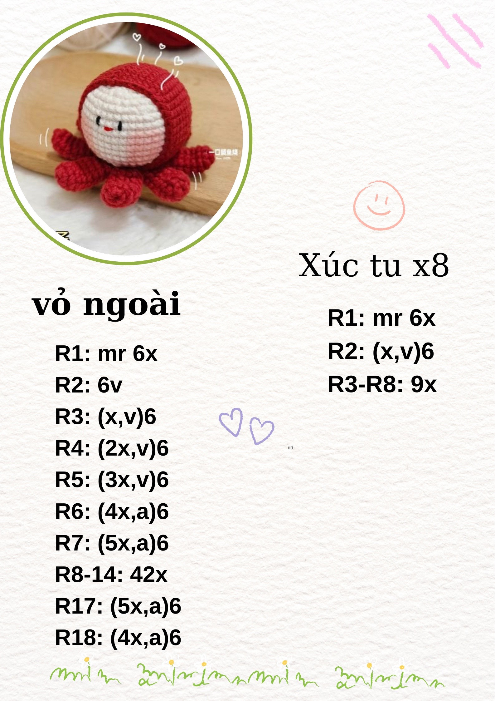 Hướng dẫn cách móc bạch tuộc len dễ thương cực đơn giản