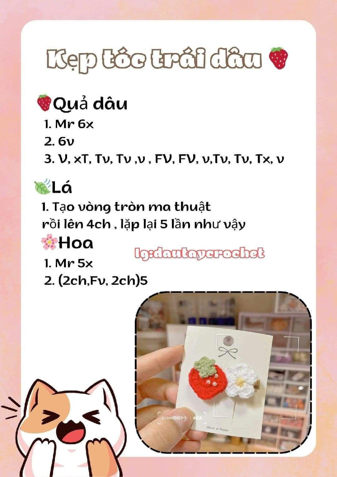 Hướng dẫn móc kẹp tóc hình trái tim dễ thương cho người mới bắt đầu