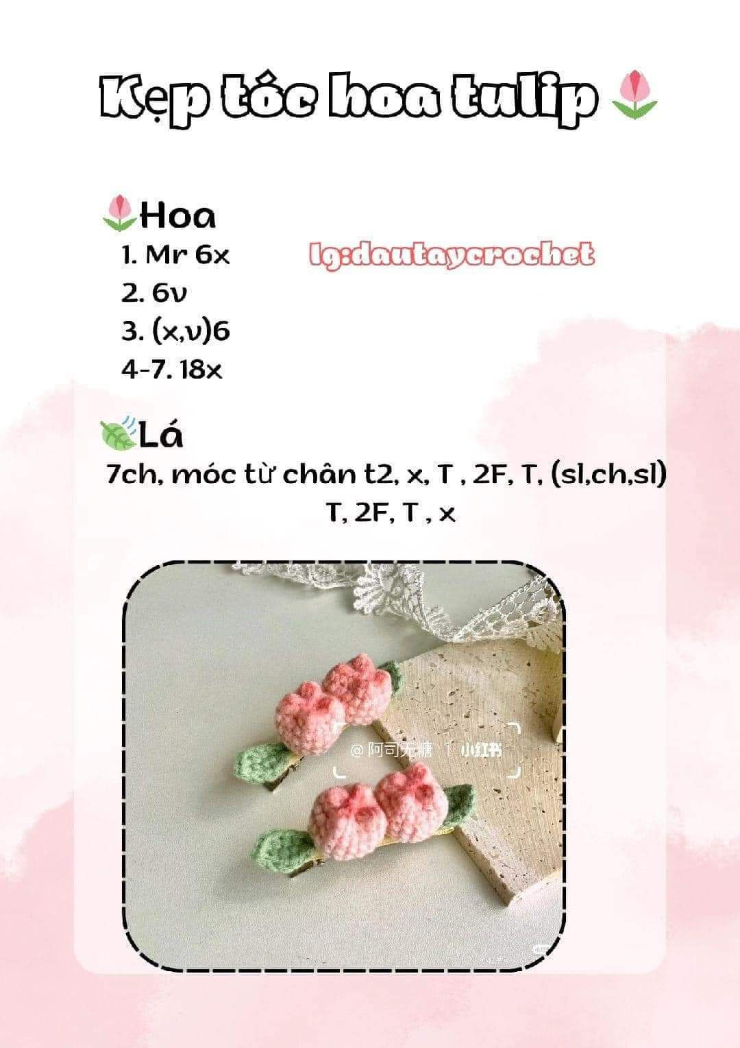 Hướng dẫn móc kẹp tóc hình trái tim dễ thương cho người mới bắt đầu