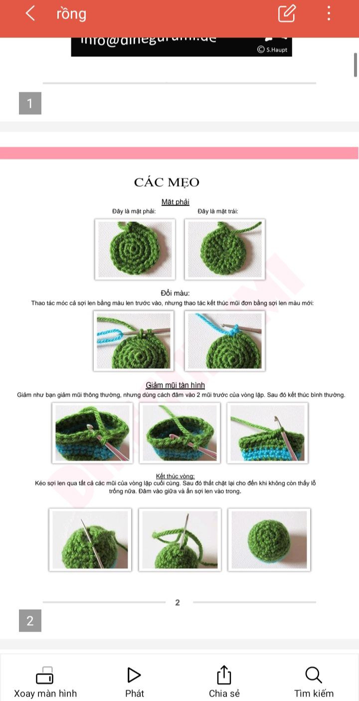 Hướng dẫn móc len Amigurumi rồng dễ thương và sáng tạo