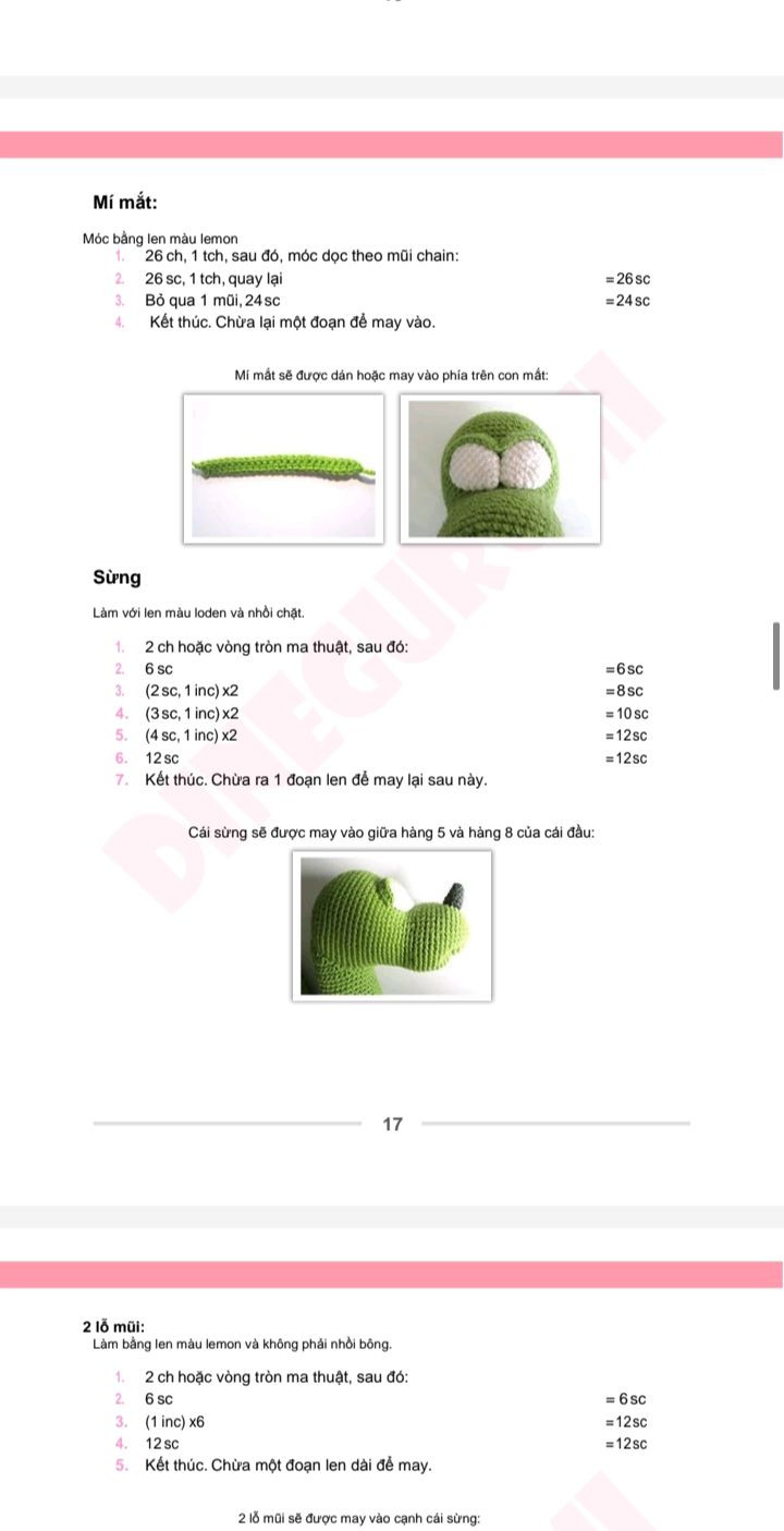 Hướng dẫn móc len Amigurumi rồng dễ thương và sáng tạo