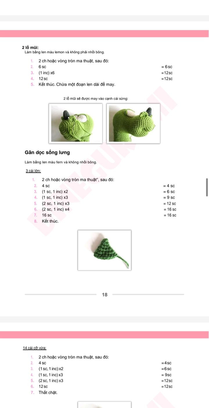 Hướng dẫn móc len Amigurumi rồng dễ thương và sáng tạo