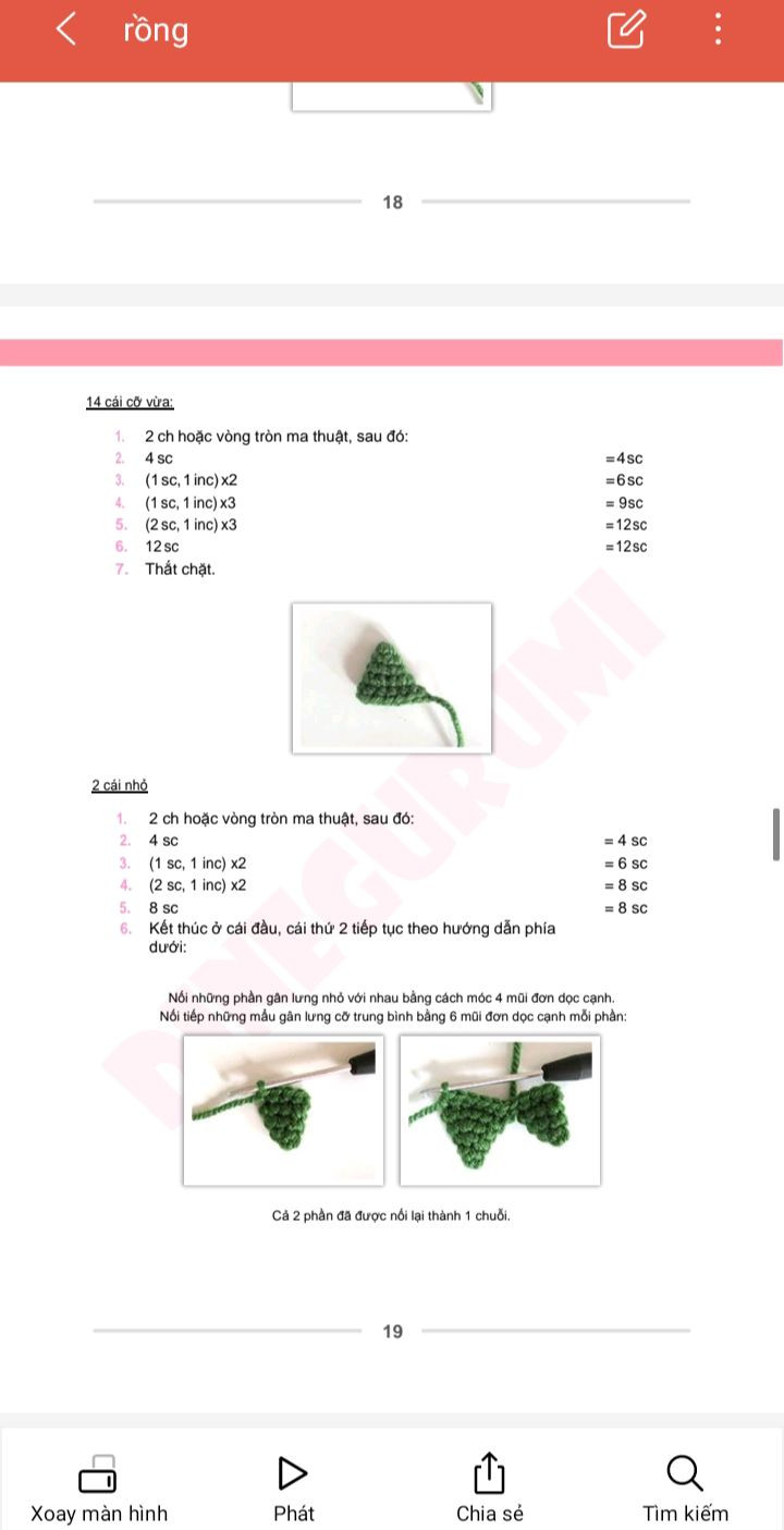 Hướng dẫn móc len Amigurumi rồng dễ thương và sáng tạo