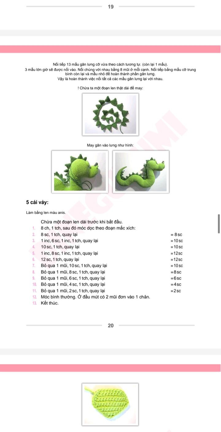 Hướng dẫn móc len Amigurumi rồng dễ thương và sáng tạo