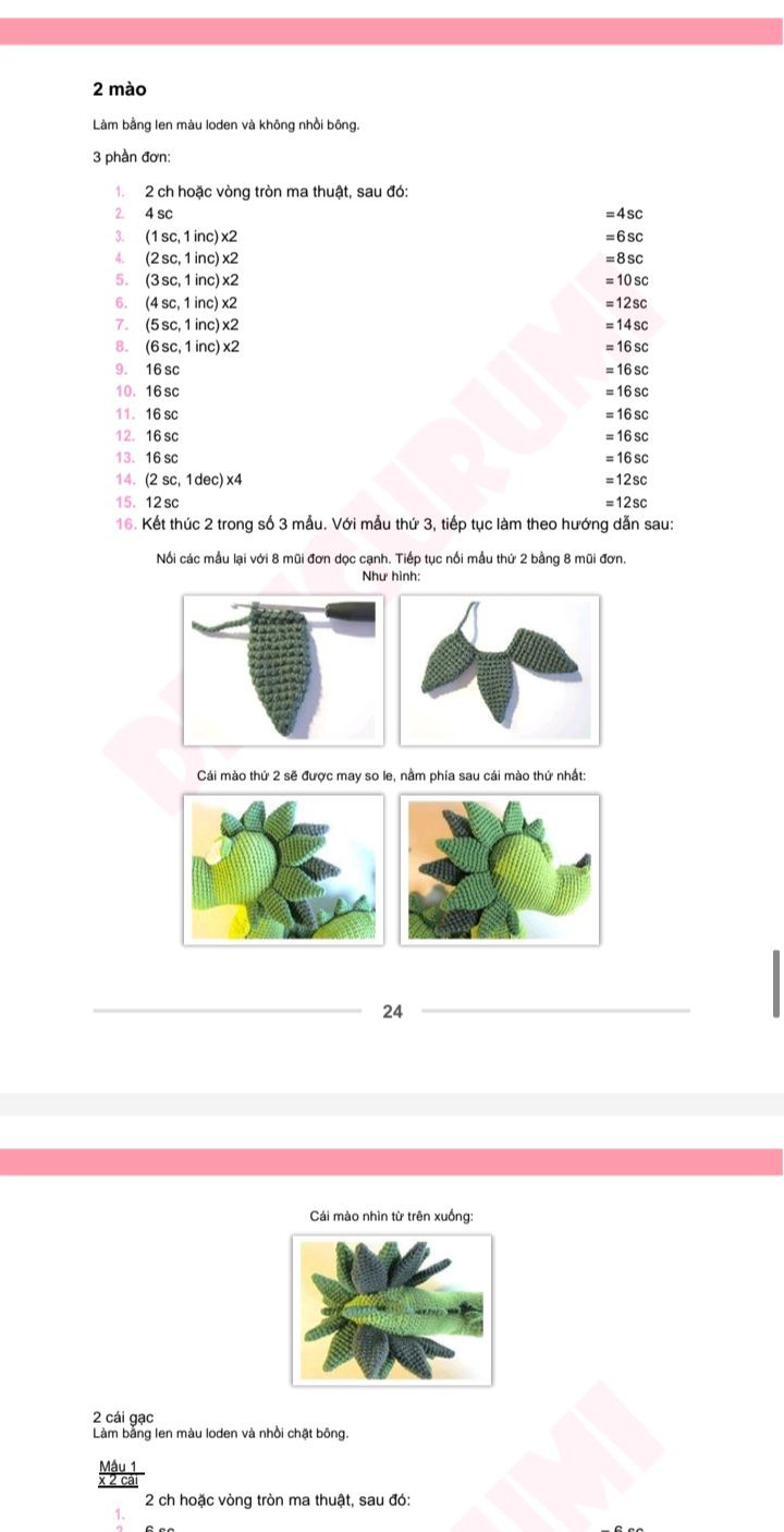 Hướng dẫn móc len Amigurumi rồng dễ thương và sáng tạo