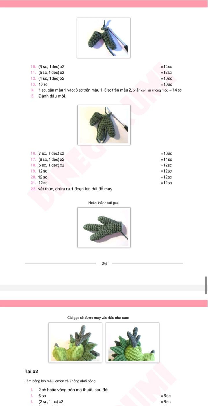 Hướng dẫn móc len Amigurumi rồng dễ thương và sáng tạo