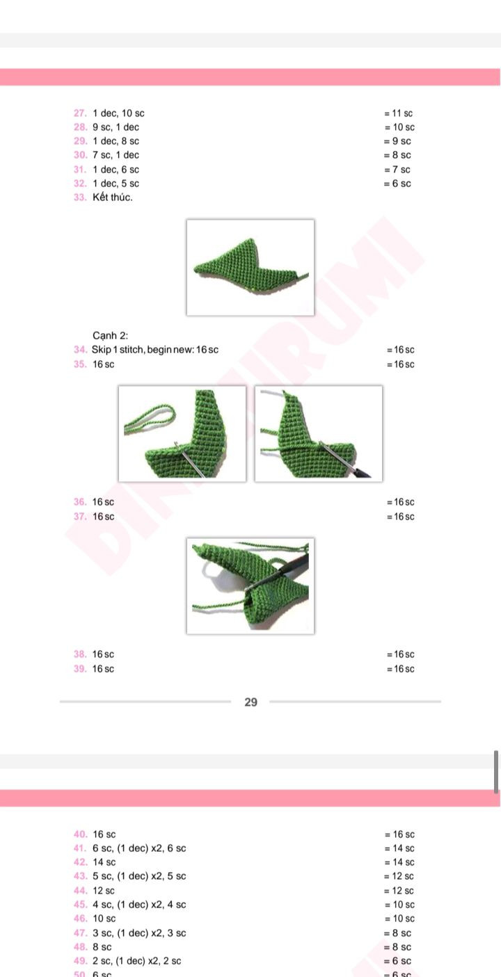 Hướng dẫn móc len Amigurumi rồng dễ thương và sáng tạo