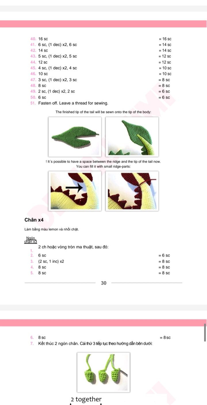 Hướng dẫn móc len Amigurumi rồng dễ thương và sáng tạo