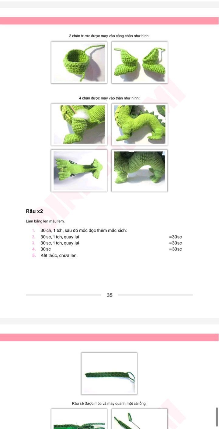 Hướng dẫn móc len Amigurumi rồng dễ thương và sáng tạo