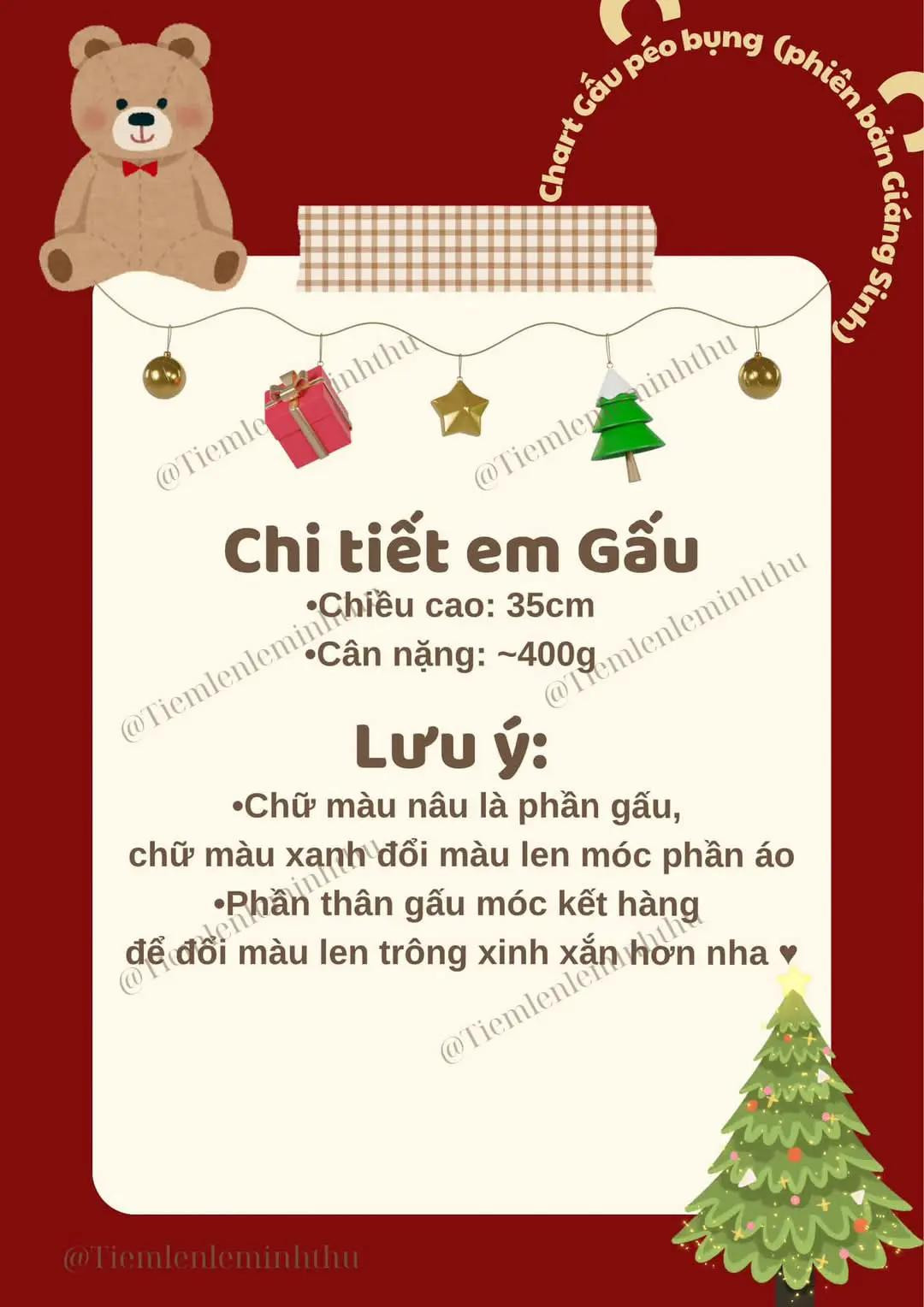 Hướng dẫn móc len ba chú gấu dễ thương cho mùa đông