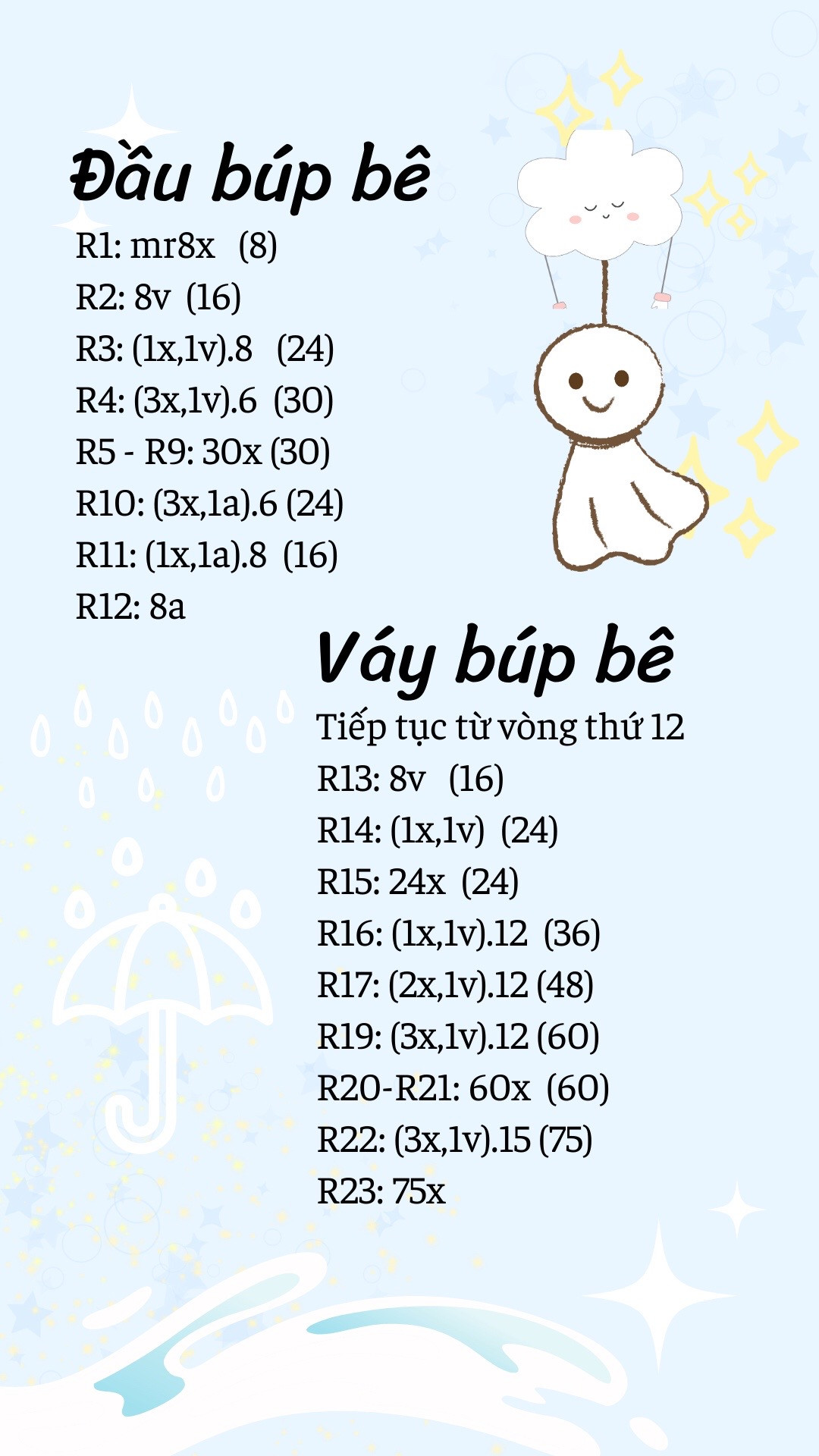 Hướng dẫn móc len búp bê ma nhỏ xinh cho lễ hội