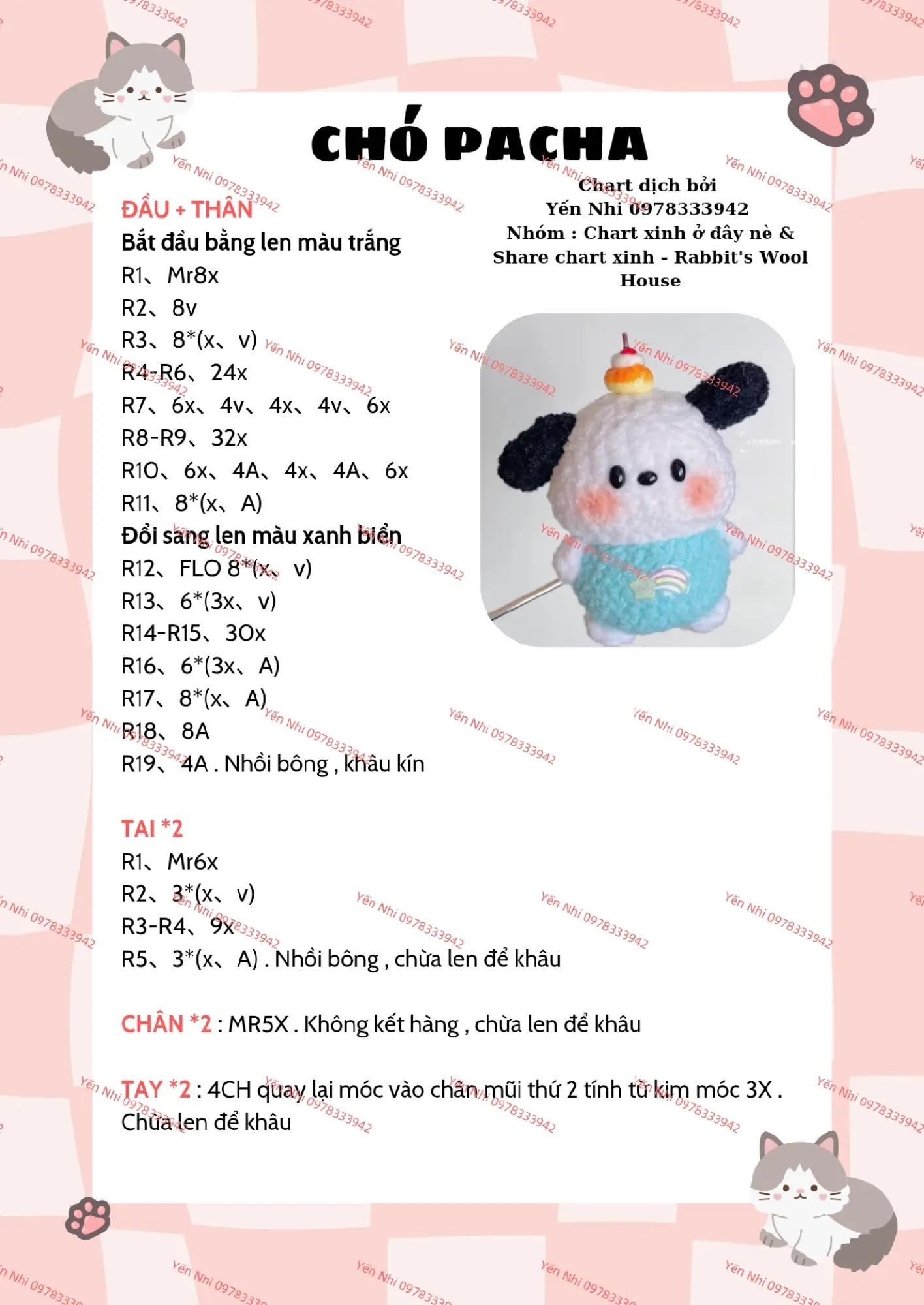 Hướng dẫn móc len chi tiết cho bé cừu dễ thương