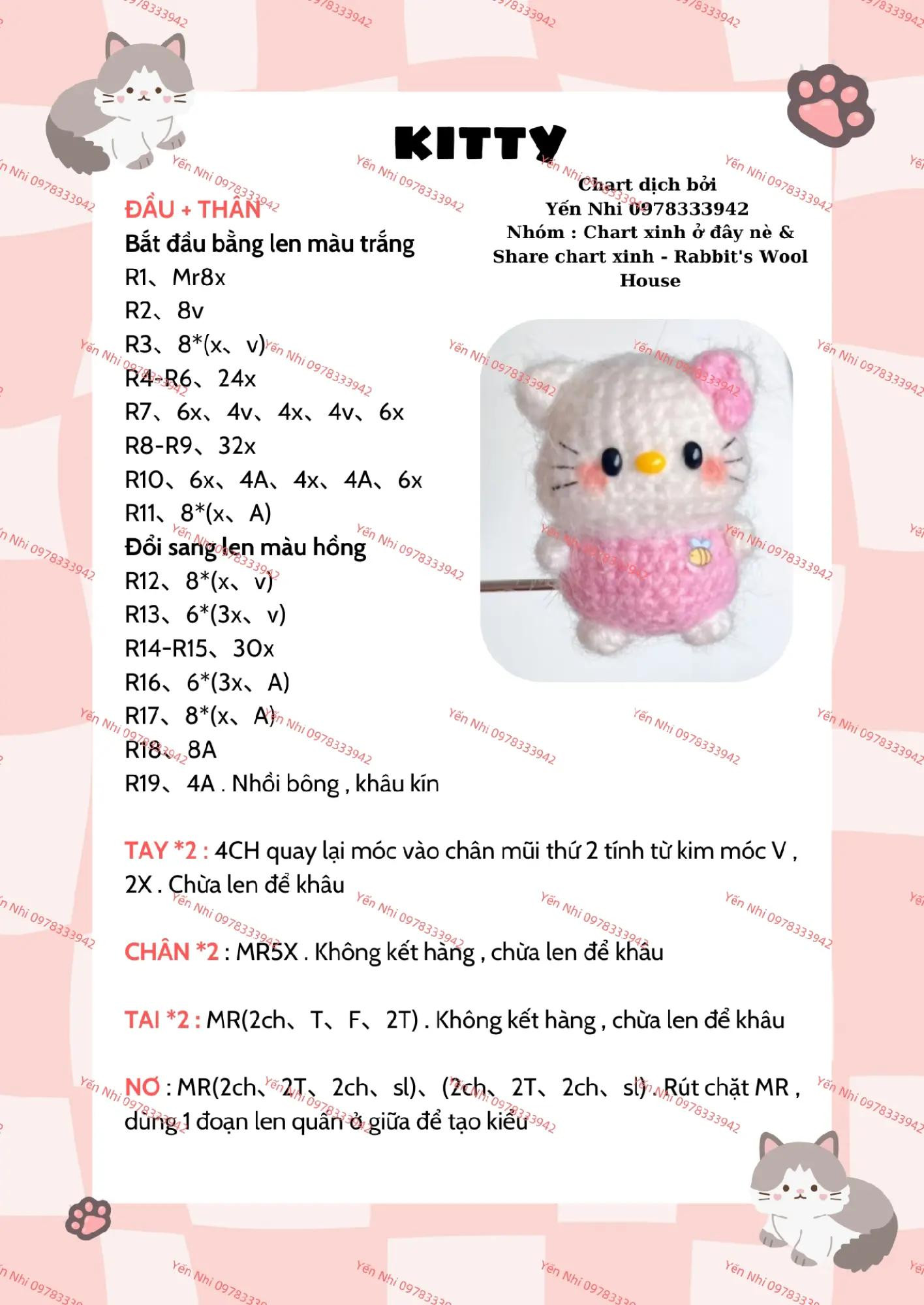 Hướng dẫn móc len chi tiết cho bé cừu dễ thương