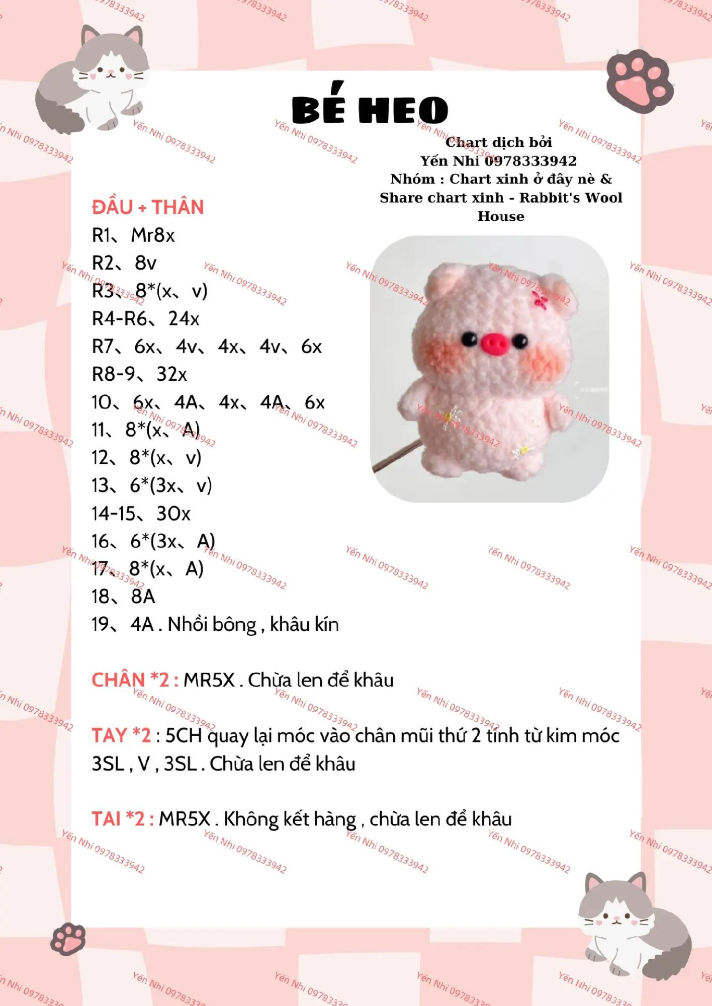 Hướng dẫn móc len chi tiết cho bé cừu dễ thương