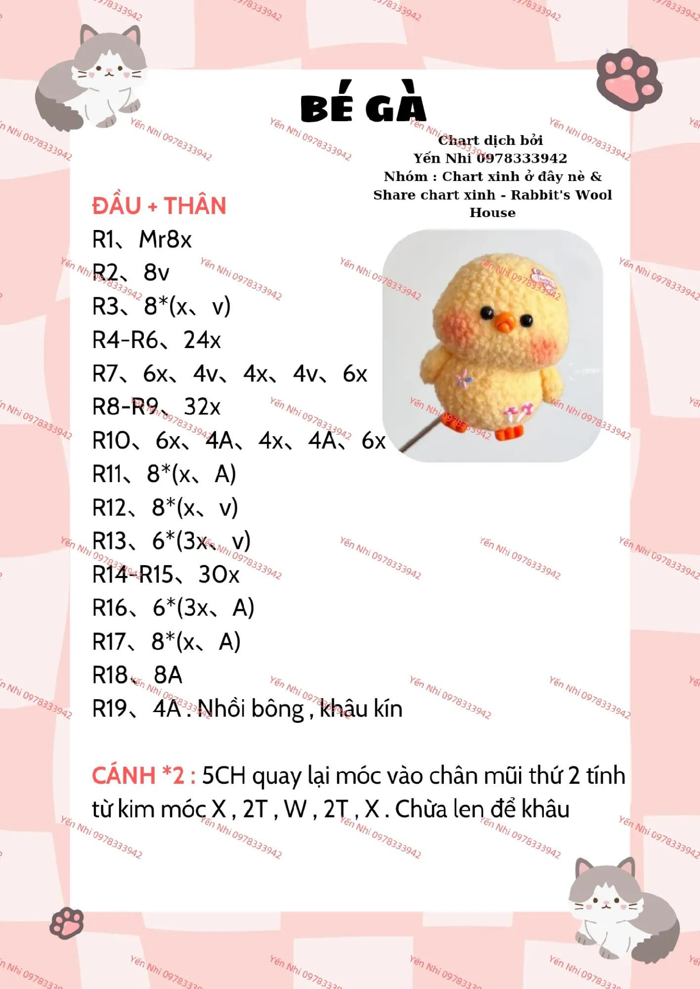 Hướng dẫn móc len chi tiết cho bé cừu dễ thương