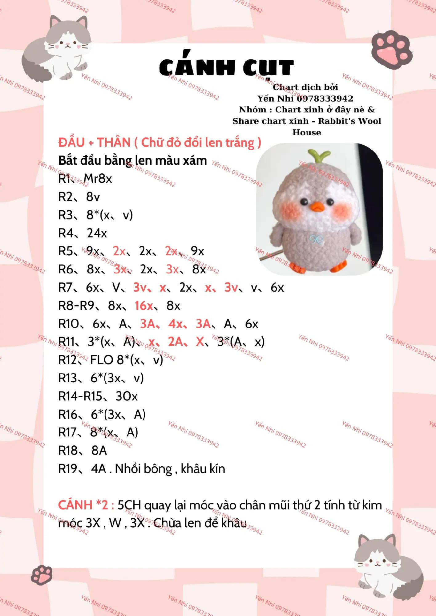 Hướng dẫn móc len chi tiết cho bé cừu dễ thương