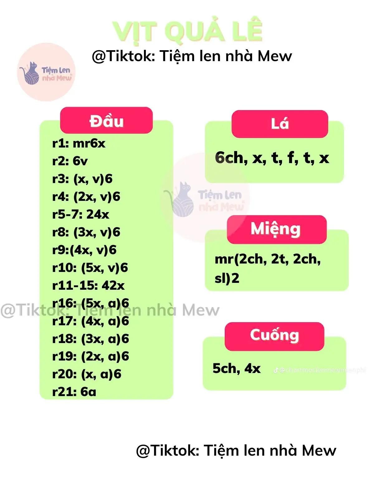 Hướng dẫn móc len chim quả lê dễ thương cho ngày vui vẻ