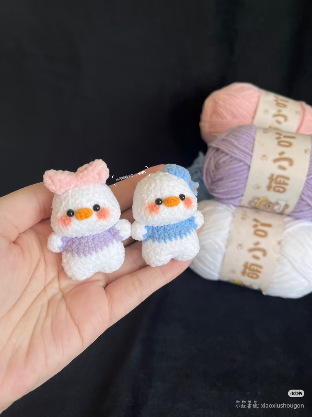 Hướng dẫn móc len Donald và Daisy dễ thương từ sợi nhung gấu