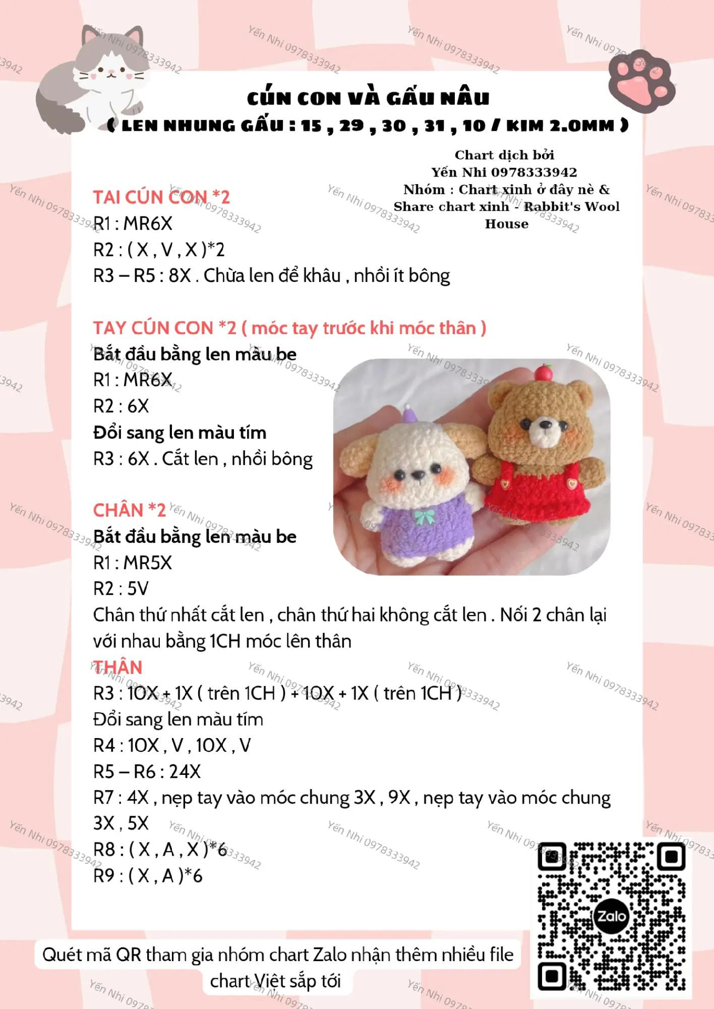 Hướng dẫn móc len gấu trúc và koala dễ thương cho người mới bắt đầu