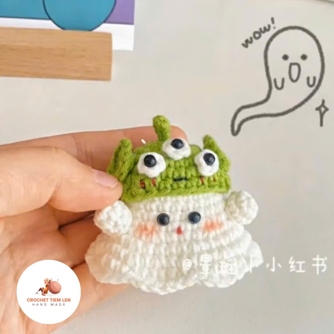 Hướng dẫn móc len hình ma dễ thương cho mùa Halloween