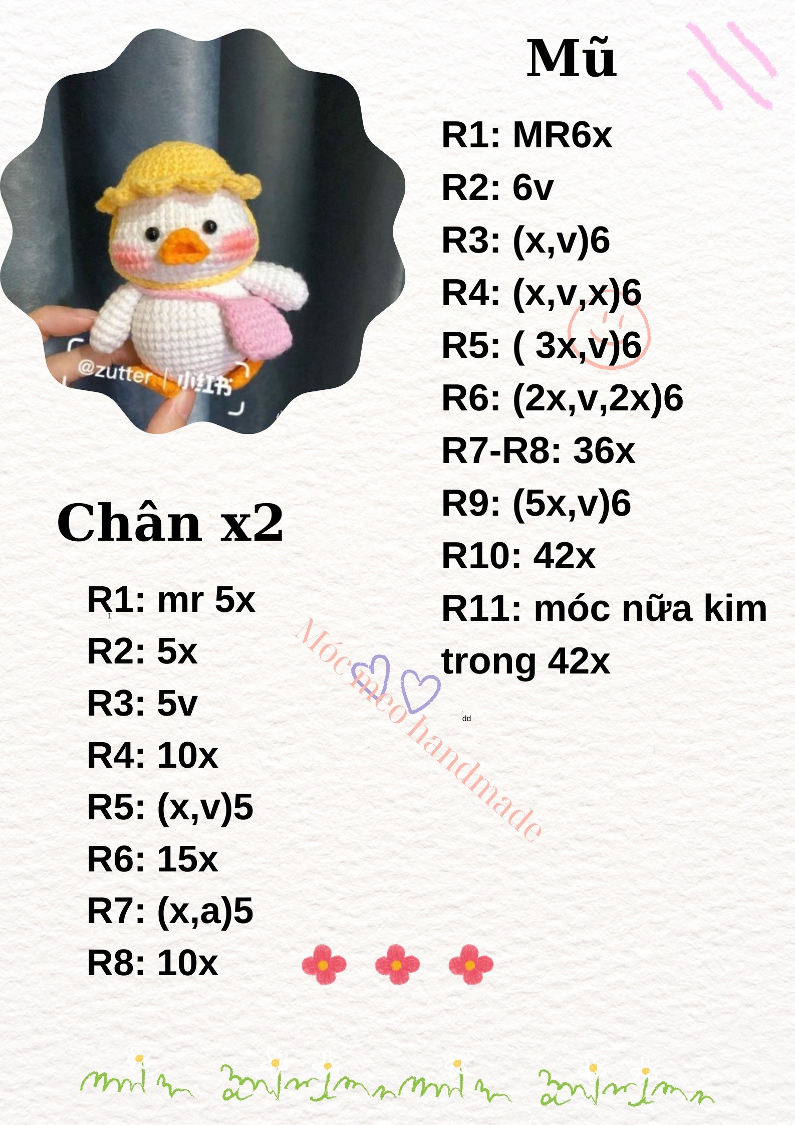 Hướng dẫn móc len hình vịt dễ thương cho người mới bắt đầu