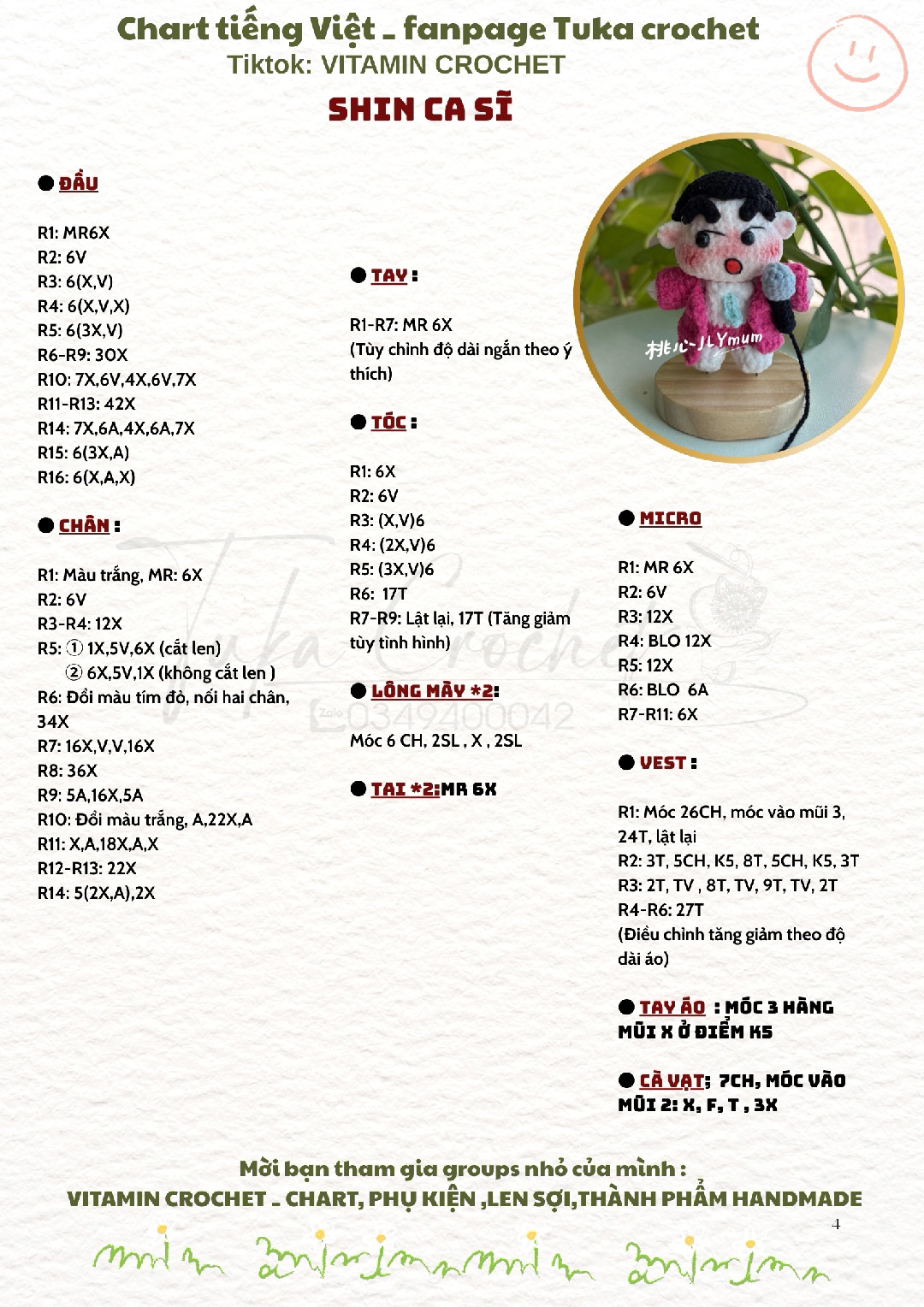 Hướng dẫn móc len Shin-chan cosplay cực dễ thương cho người mới bắt đầu