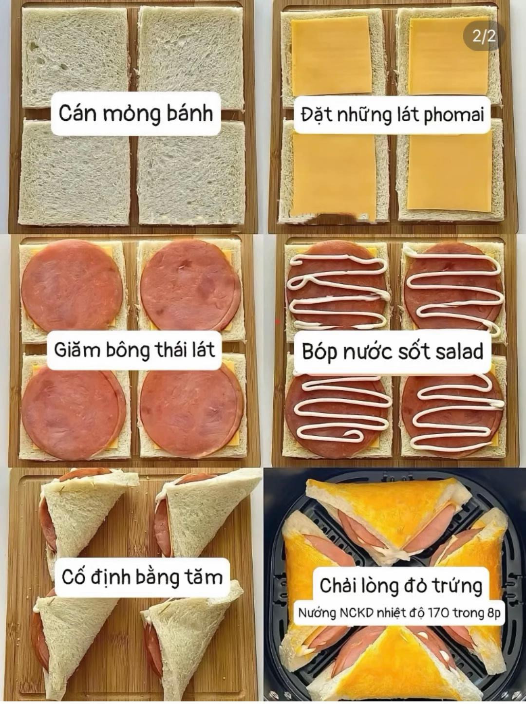 Hướng dẫn móc len tạo hình sandwich nướng hấp dẫn và dễ làm