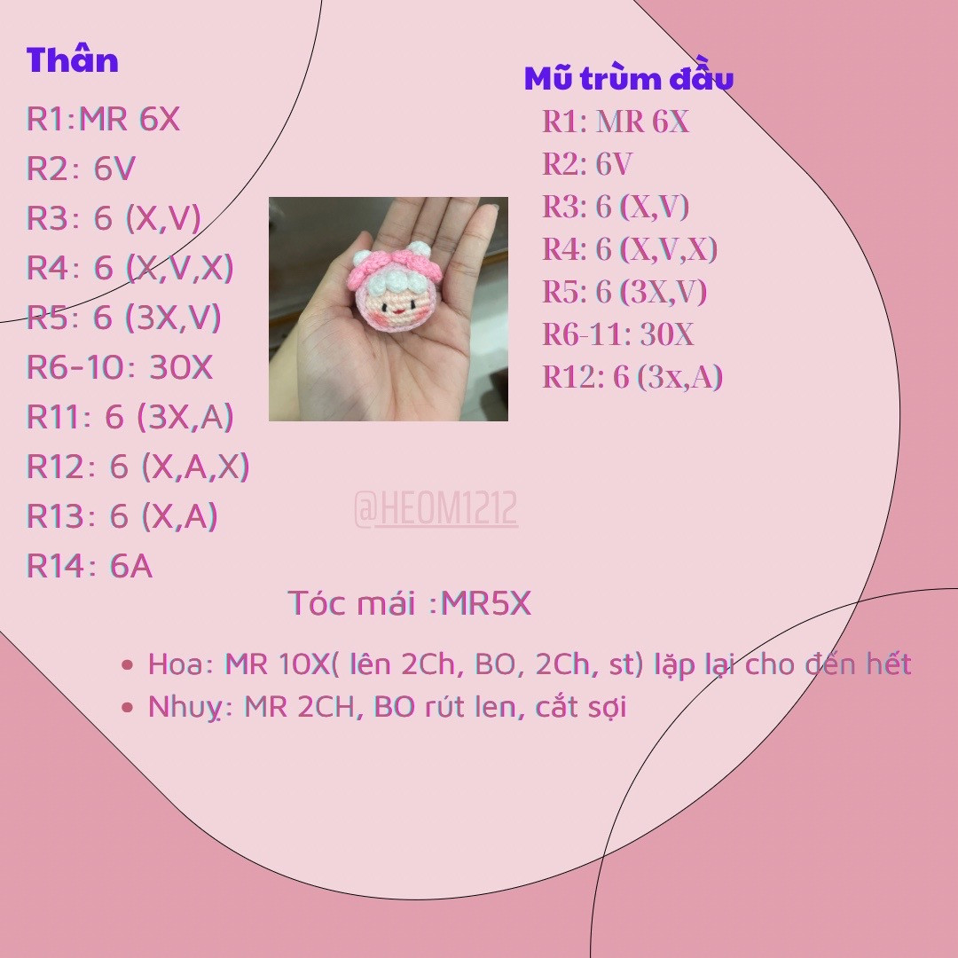 Hướng dẫn móc len thú bông nhỏ đáng yêu dễ làm