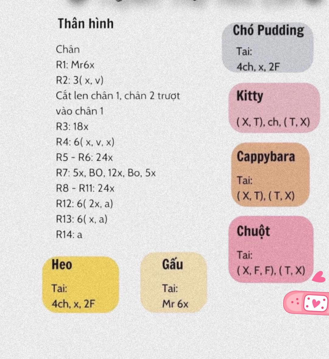 Hướng dẫn móc len thú nhồi bông dễ thương cho người mới bắt đầu