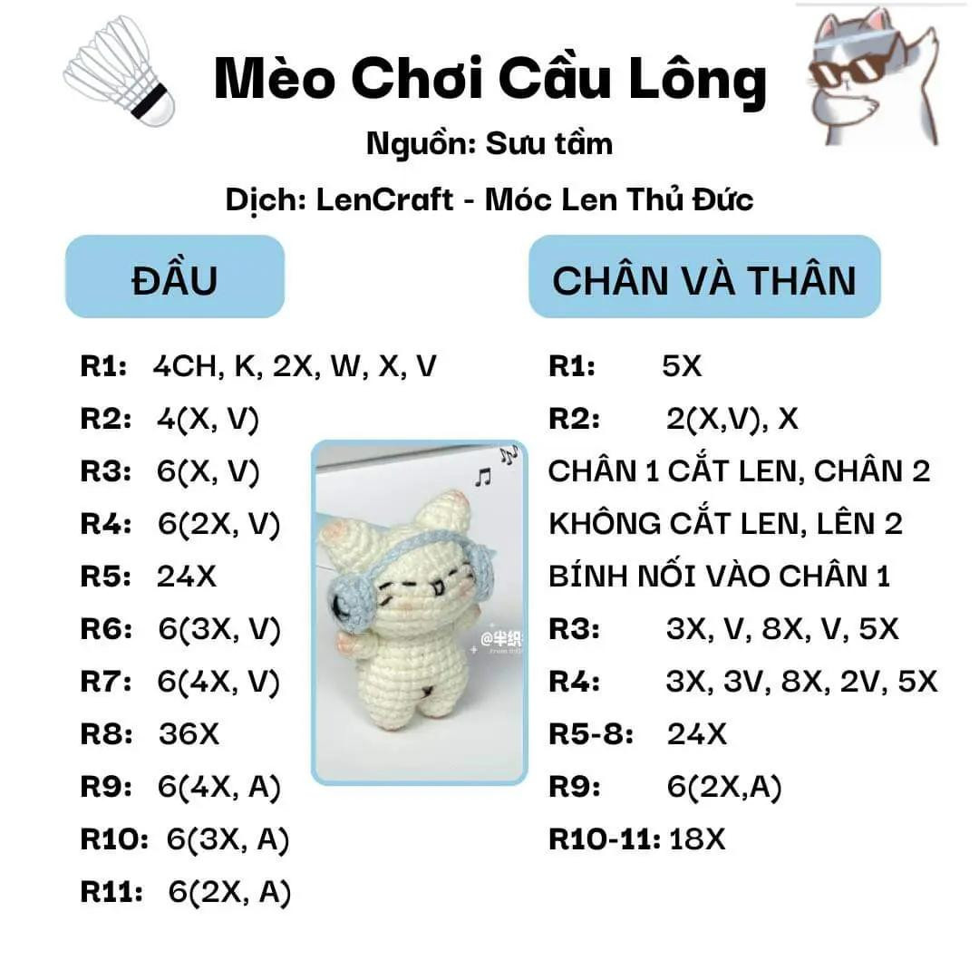 Hướng dẫn móc len thú nhồi bông dễ thương với tai nghe