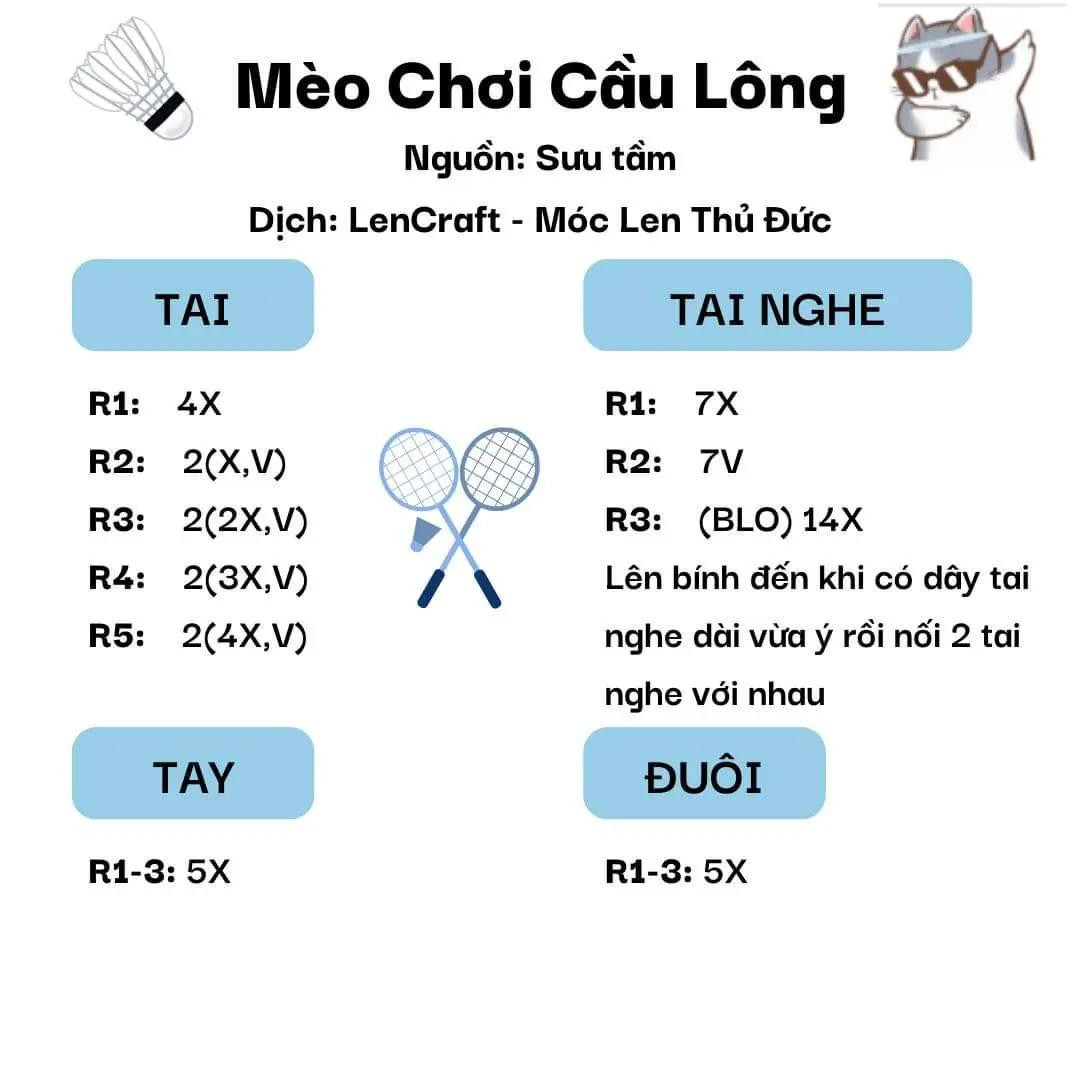 Hướng dẫn móc len thú nhồi bông dễ thương với tai nghe