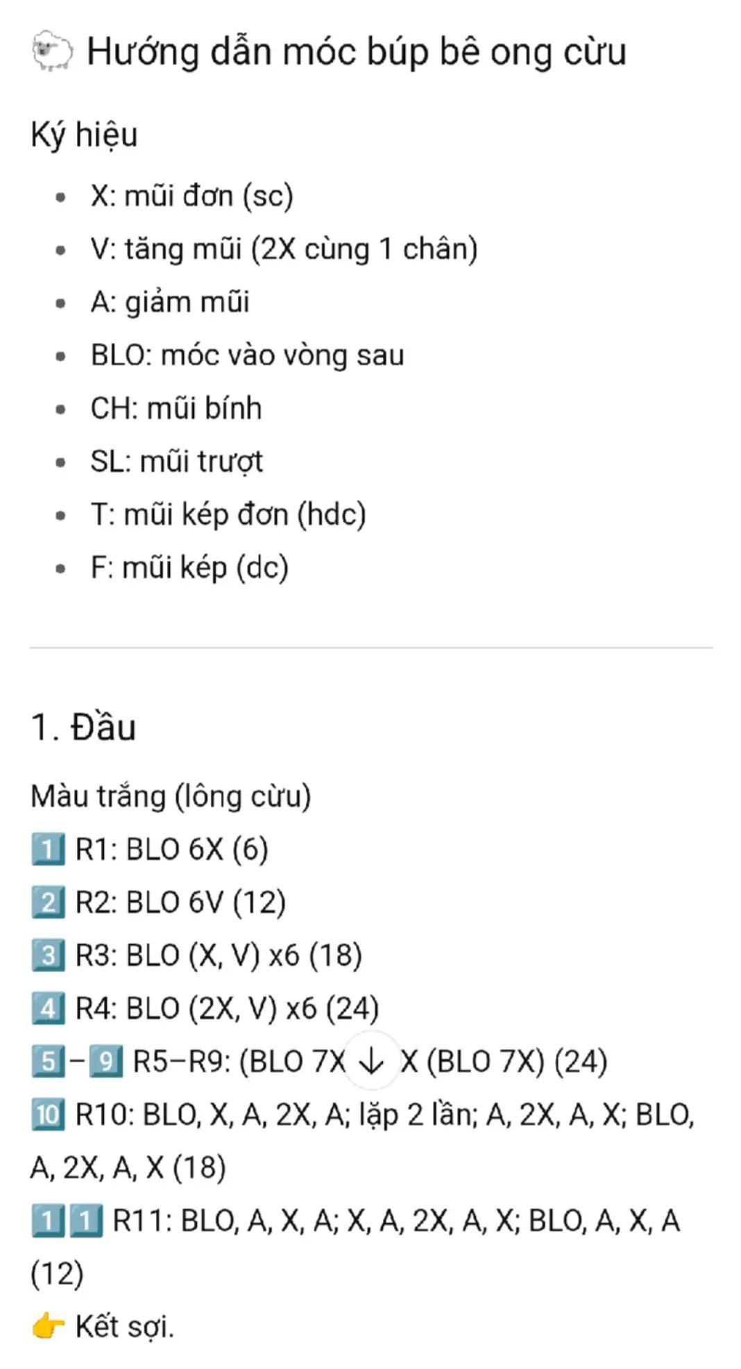 hướng dẫn móc ong cừu