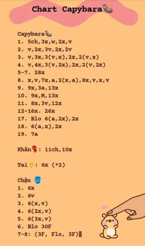 Hướng dẫn móc thú bông Capybara dễ thương từ len sữa