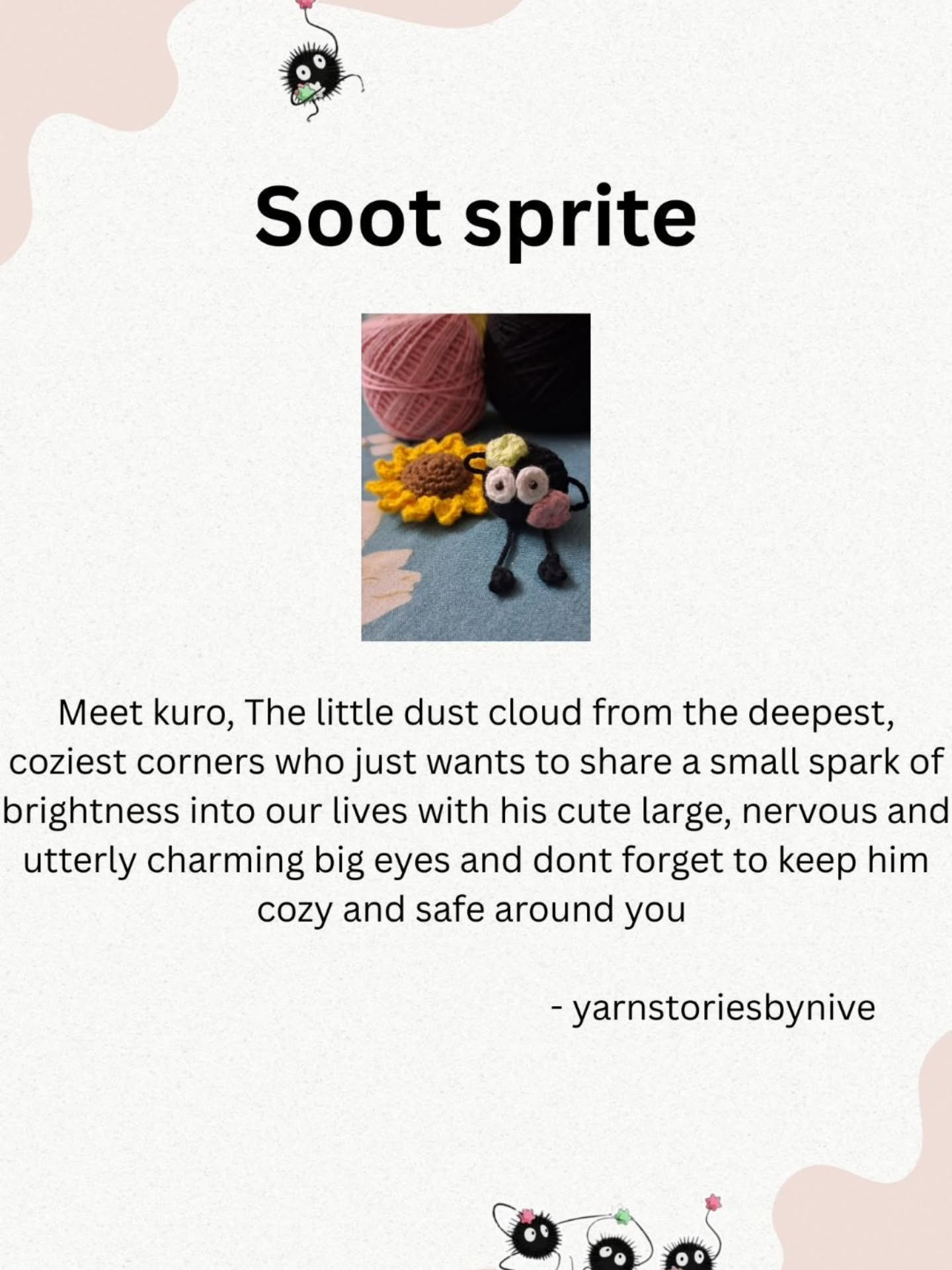 Kuro The Soot Crochet Pattern for Cute Amigurumi Toy