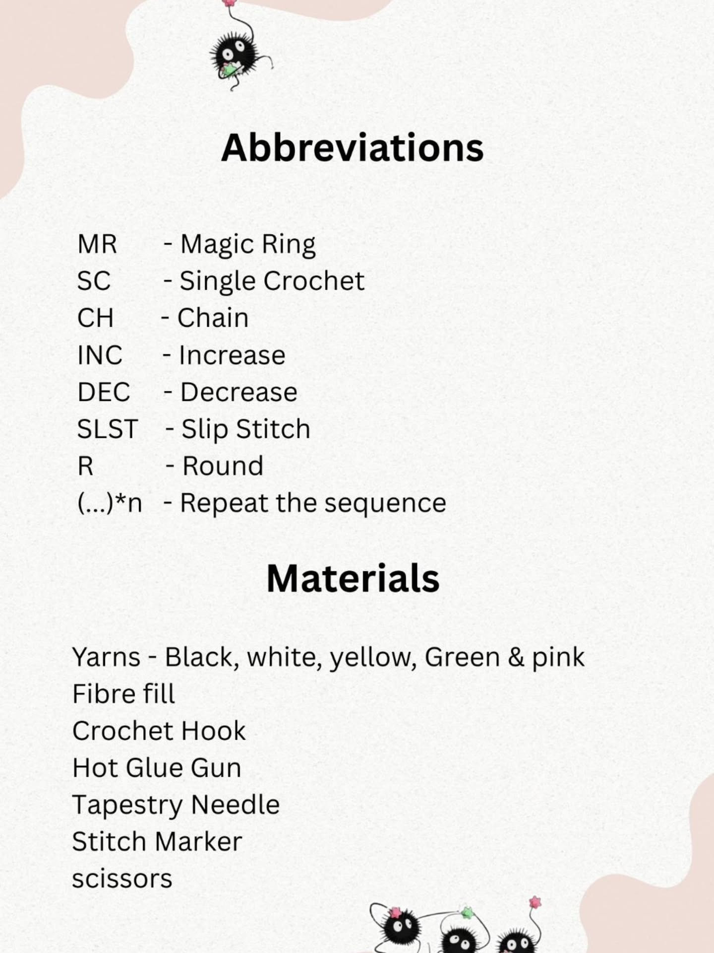 Kuro The Soot Crochet Pattern for Cute Amigurumi Toy