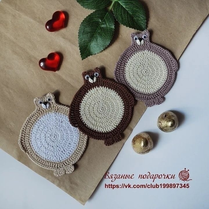 Мастер-класс по вязанию подставки «Мишка»