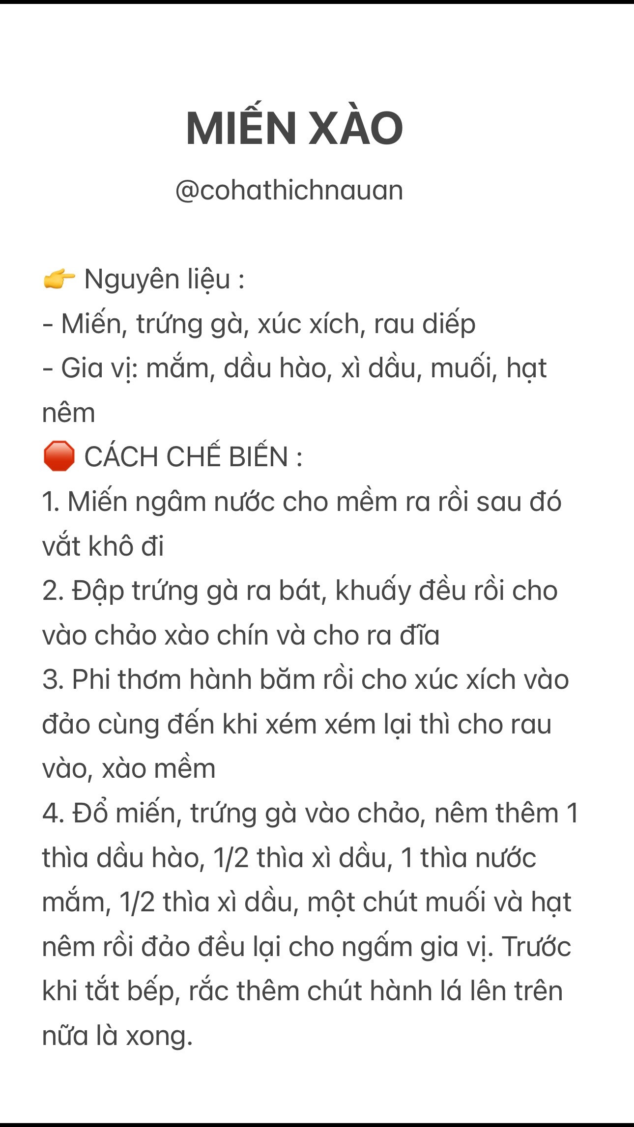 Miến Xào Rau Cải Giòn Ngon Trọn Vị