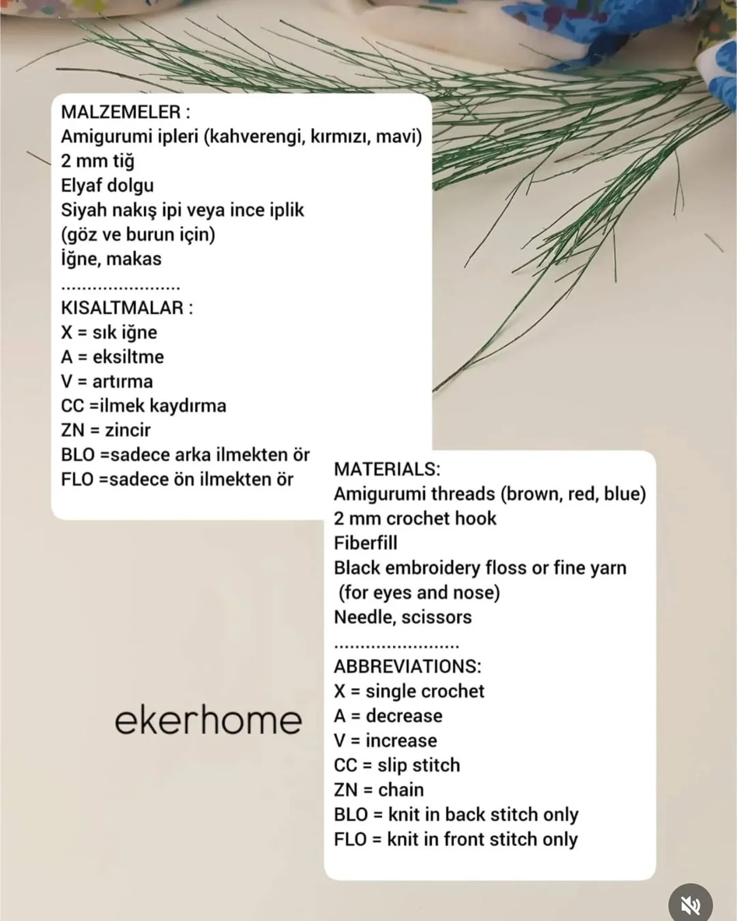 Mini Ayı Moli Amigurumi Yapım Talimatları ve Şeması