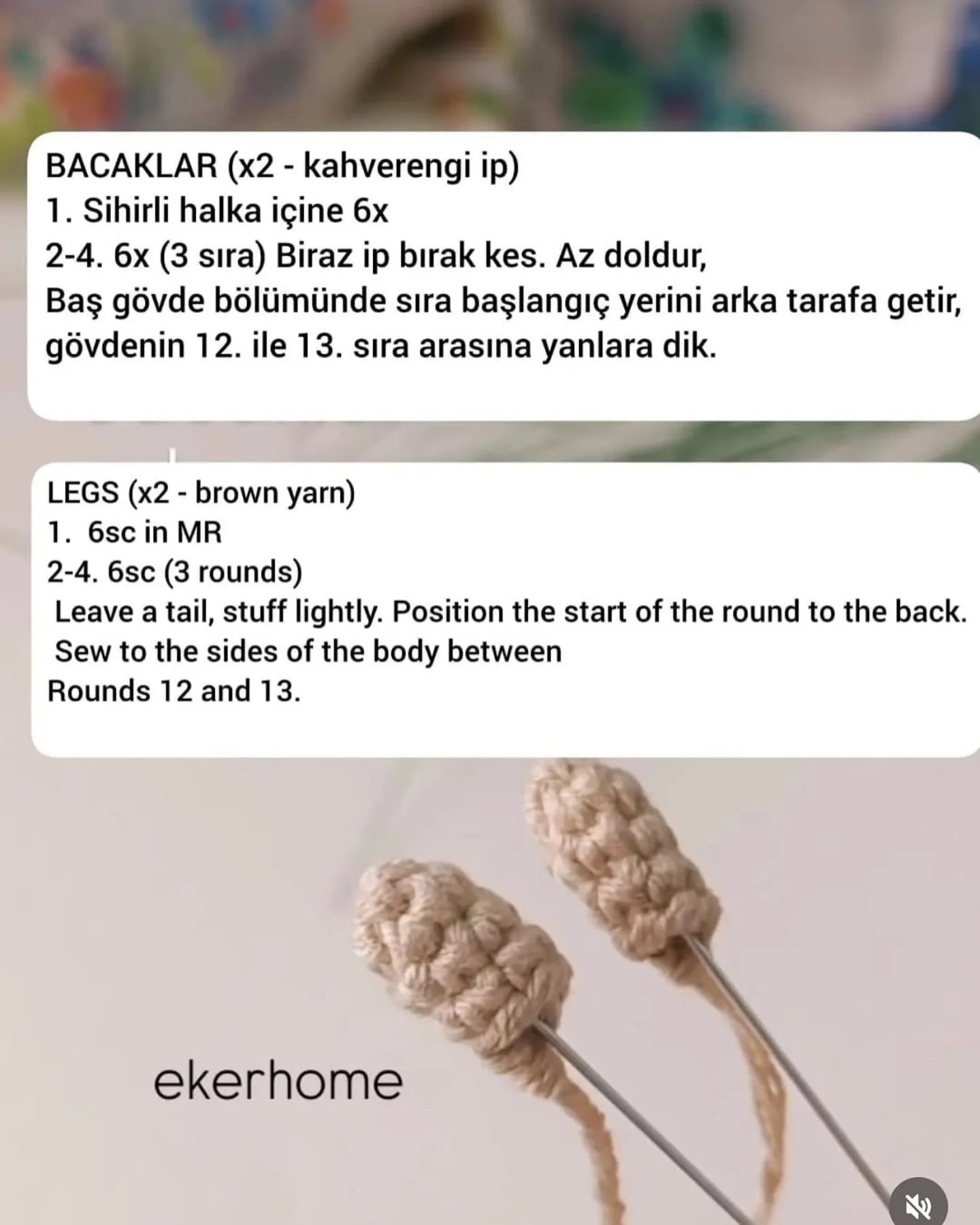 Mini Ayı Moli Amigurumi Yapım Talimatları ve Şeması