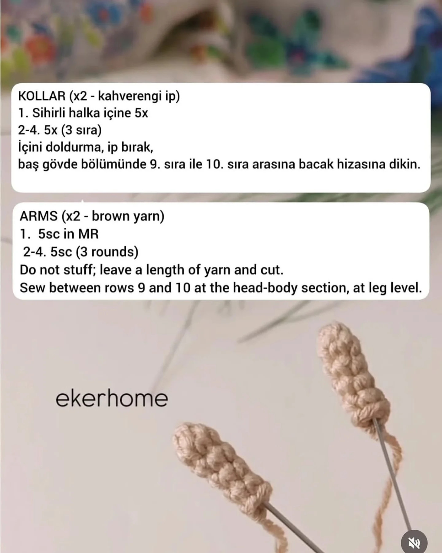 Mini Ayı Moli Amigurumi Yapım Talimatları ve Şeması