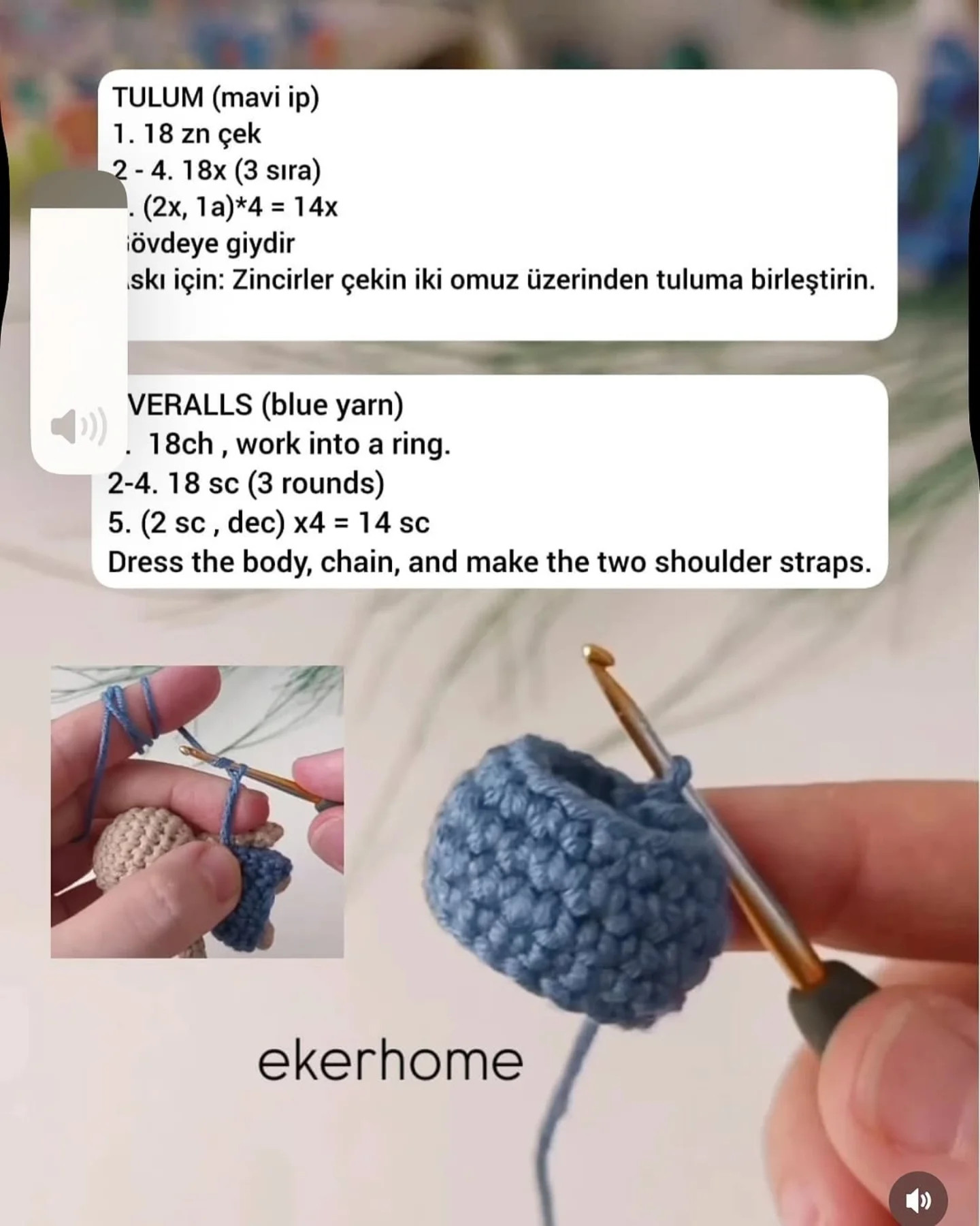 Mini Ayı Moli Amigurumi Yapım Talimatları ve Şeması