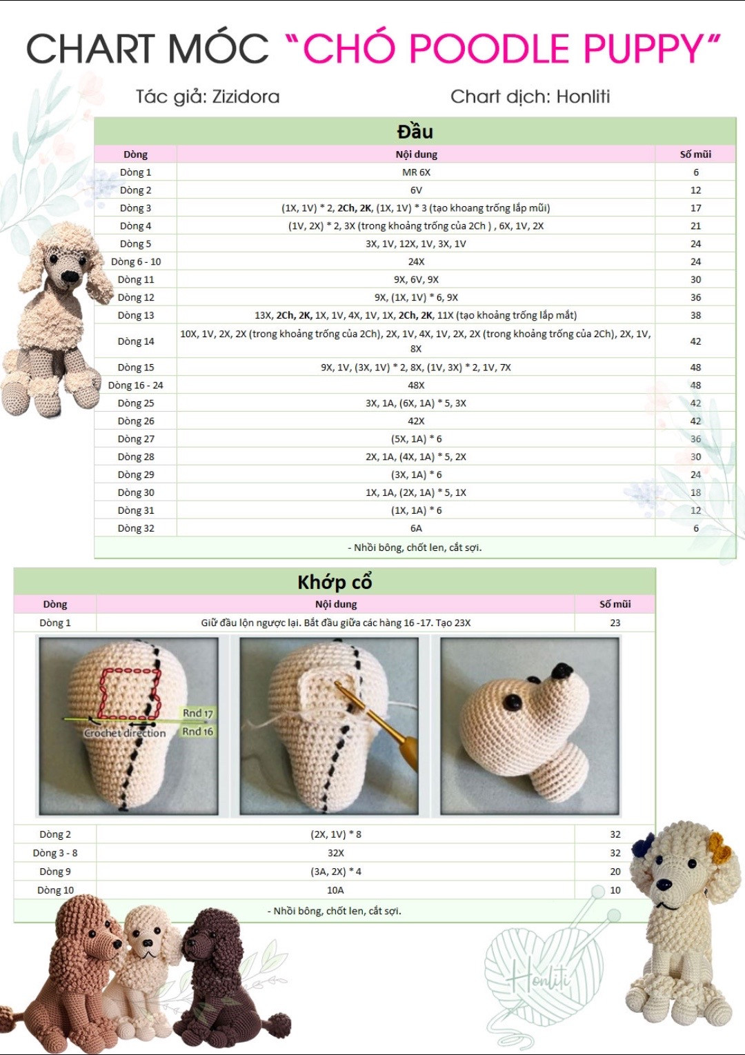 Móc len chú chó xù đáng yêu để trang trí góc làm việc