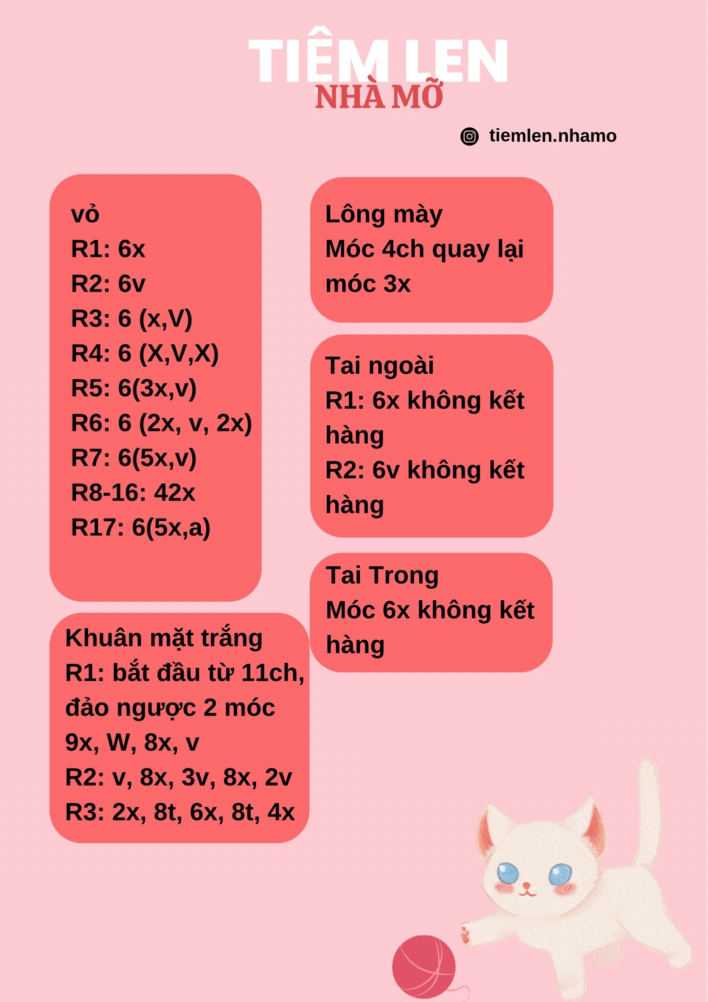 Móc Len Đáng Yêu Mỗi Ngày Với Chart Mới Từ Tiệm Len Nhà Mỡ