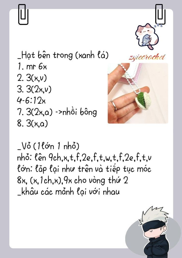 Móc len hạt dẻ nhỏ xinh làm móc khóa hoặc trang trí.