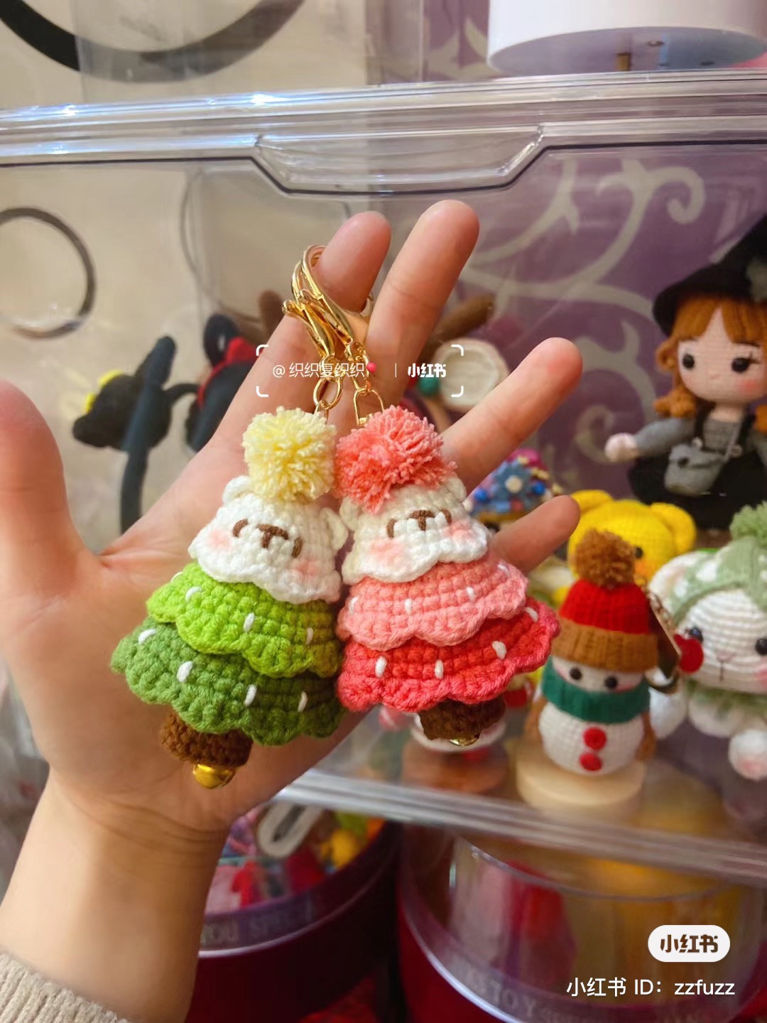 Móc Len Hình Cây Thông Noel Đáng Yêu Làm Móc Khóa